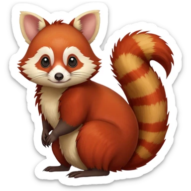 Red-Panda-Cacomistl-Squirrel-Minccino-Emolga-Possum-Potaroo-Wallaby-Bettong-Numbat-Red-Jay-bird-Gryphon-Trico-Furret-hybrid-fusion-Fakémon-animal sticker