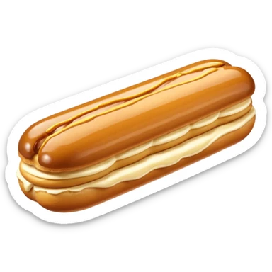  realistic éclair with topping of butterscotch melting  sticker