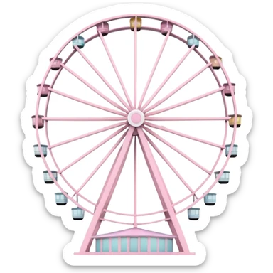 mix light pink and white theme park Ferris wheel sticker