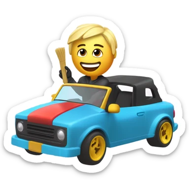 Roblox noob driving a car saying IM DRIVING IN ME MUMS CAR BROOM BROOM sticker
