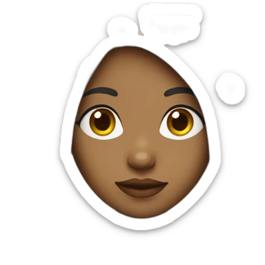 black woman with a round face and long black hair sticker