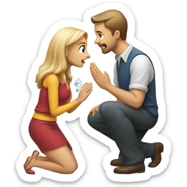 Man proposing sticker
