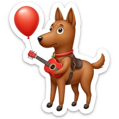 Dog balloon, tomato, spy, air horse wearing guitar sticker