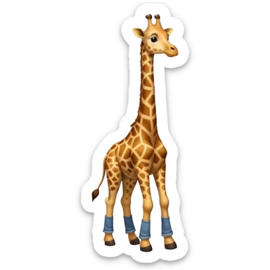 anthropomorphised giraffe wearing jeans and a t-shirt, walking upright sticker