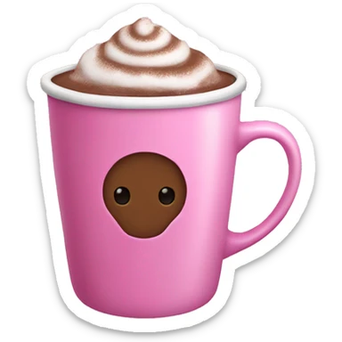 pink cup of hot chocolate  sticker