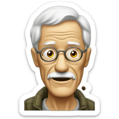 old man smoking pot sticker