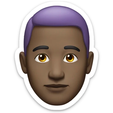 male portrait with lilac floral face paint  sticker