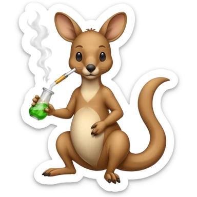 Kangaroo with a bong sticker