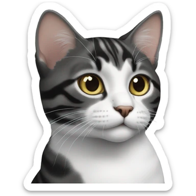 Black and white tabby cat sticker