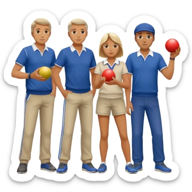 French guys and girls playing petanque sticker