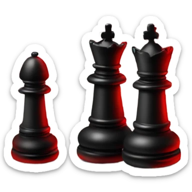 two queen chess pieces side by side one vibrant red and the other black sticker