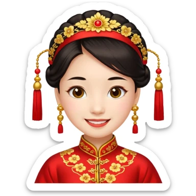 chinese girl in traditional costume sticker