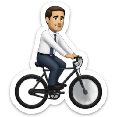 michael scott on a bike sticker