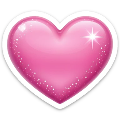 a pink heart with sparkles sticker