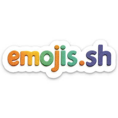 the text 'emojis.sh' in a paper craft style with cut-out letters sticker