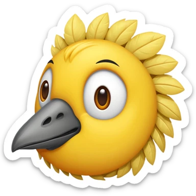 Une autruche la tête dans le sol  sticker