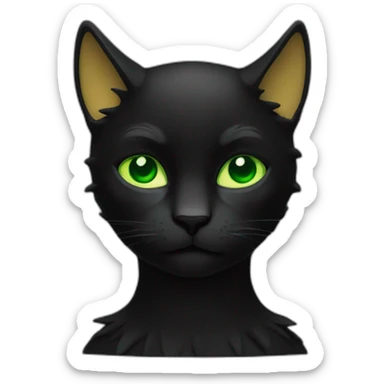 Chat-noir-yeux-vert sticker