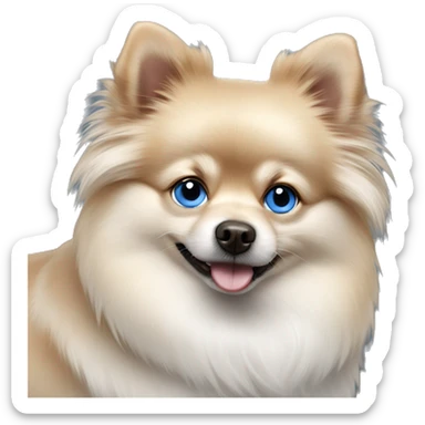 Pomeranian merle with blue eye sticker