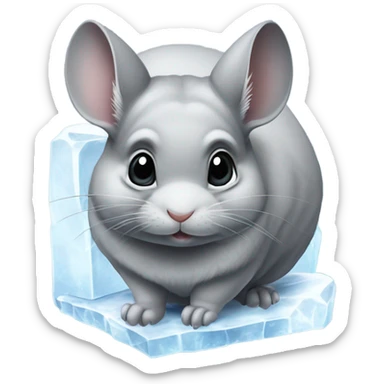 Chinchilla with ice sticker