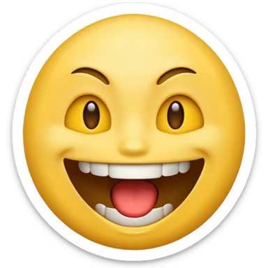 a face with a large opened mouth in emoji of whatsapp style (yellow) sticker