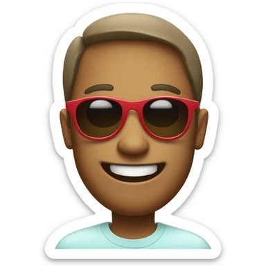 A two colored pill wearing sunglasses and smiling  sticker