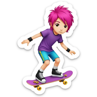 Emo and colorful skater sticker
