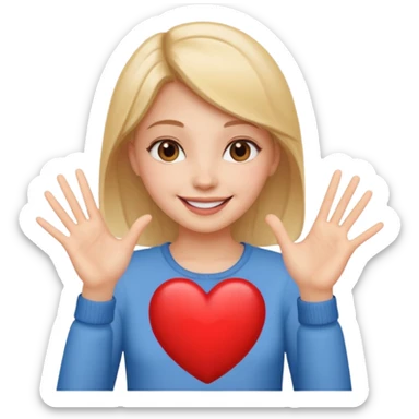 Heart hand girl  sticker