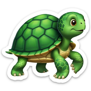 Turtle emoji in nah i'd win pose sticker