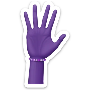 hand with purple bracelet pointing  sticker