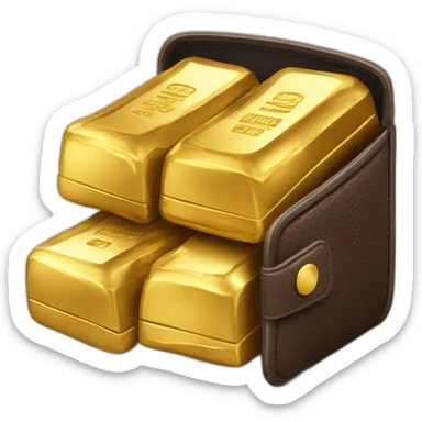 gold bars in wallet sticker