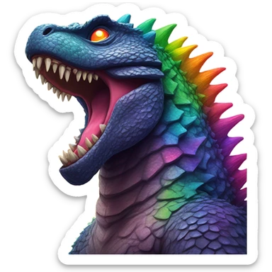 Rainbow Godzilla  sticker