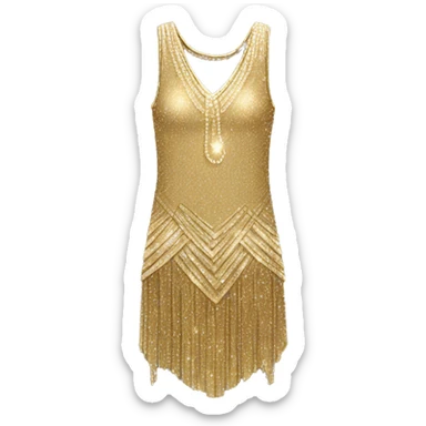 A gold sparkly flapper style dress sticker