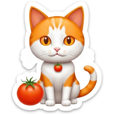Cat with tomat sticker