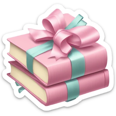 pastel pink stack of books with bow sticker