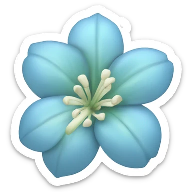 pastel blue Tropical flower sticker
