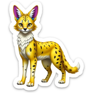 Epic Colorful Sergal-Serval-Vernid full body sticker