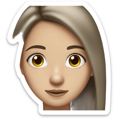white brunette teen girl with hazel eyes  sticker
