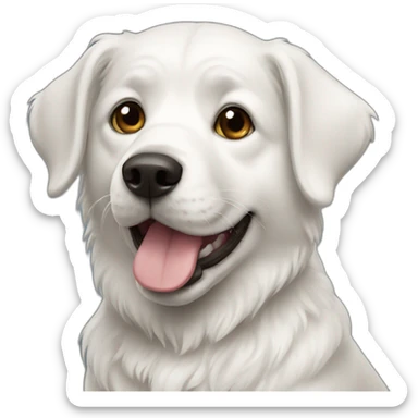 White dog bishon sticker