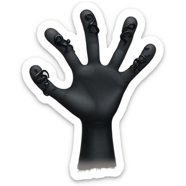 hand with black tentacles around it sticker