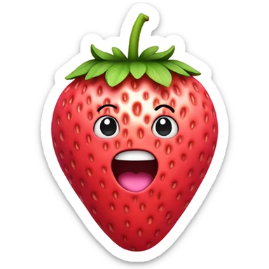 Strawberry with pink coloring  sticker