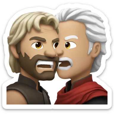 Rhegar Targaryen and Robert Barathion fight sticker