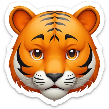 crying sad tiger face for Twitch emote sticker