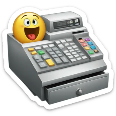 Cash register and bill sticker