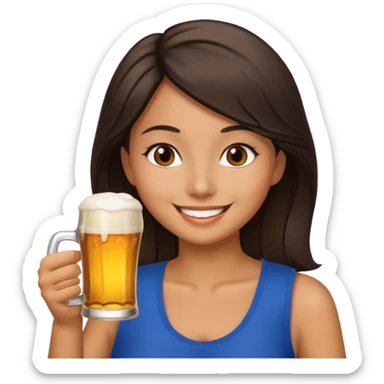 Morena bebiendo cerveza sticker