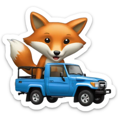 Fox driving a blues toyota landcruiser 70series sticker