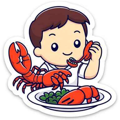 Me eating lobster  sticker