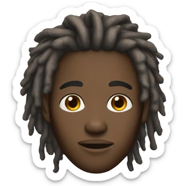 Black guy with short dreadlocks and brown eyes sticker