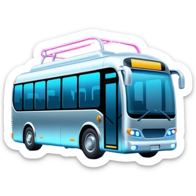 Futuristic city Bus and geolocation  sticker