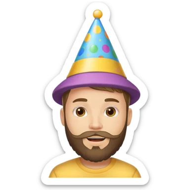 young man with a beard, happy birthday boy sticker