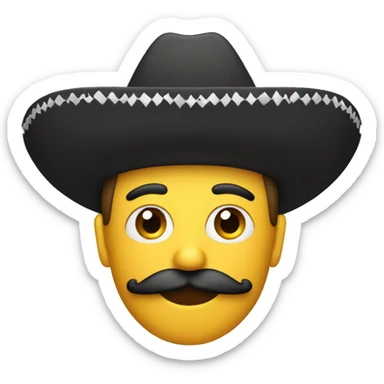 person with sombrero and mustache  sticker